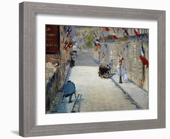 Flags in Mosnier Street-Edouard Manet-Framed Giclee Print