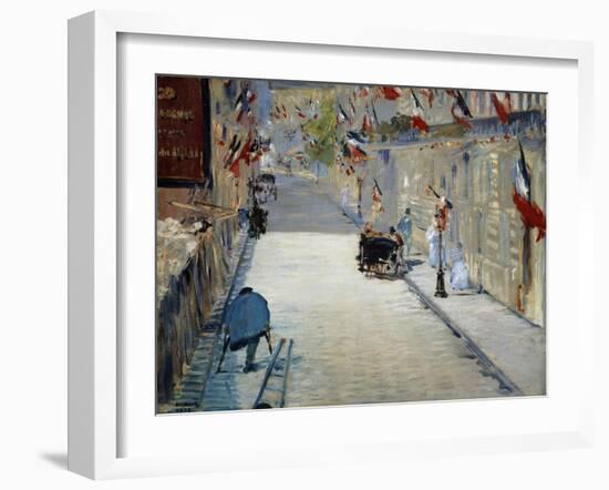 Flags in Mosnier Street-Edouard Manet-Framed Giclee Print