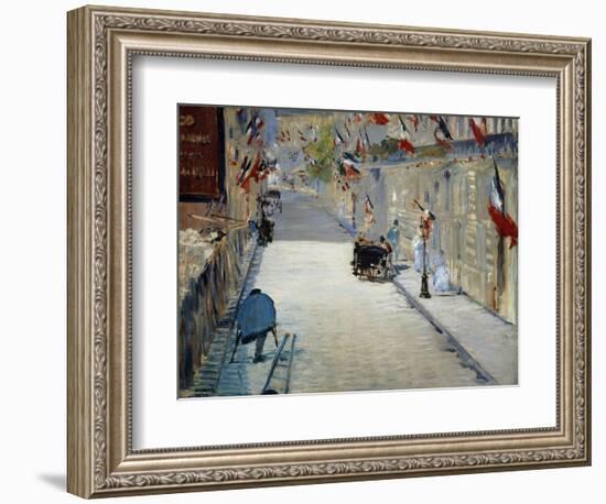 Flags in Mosnier Street-Edouard Manet-Framed Giclee Print