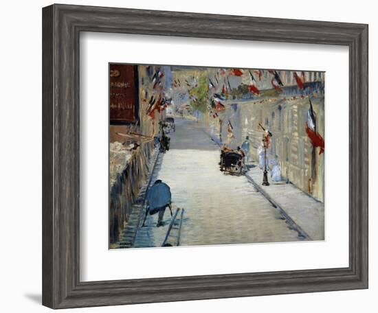 Flags in Mosnier Street-Edouard Manet-Framed Giclee Print