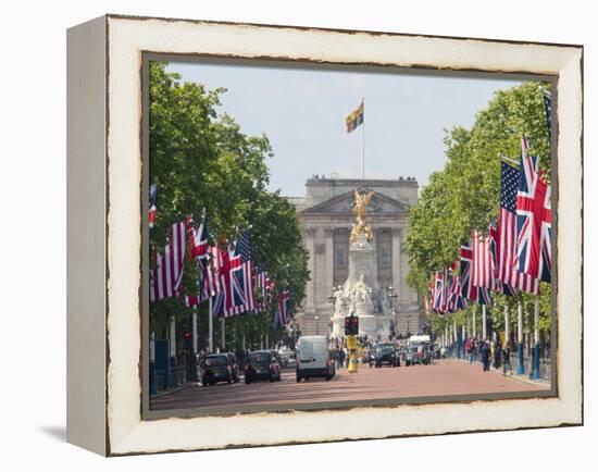 Flags Lining Mall to Buckingham Palace for President Obama's State Visit in 2011, London, England-Walter Rawlings-Framed Premier Image Canvas