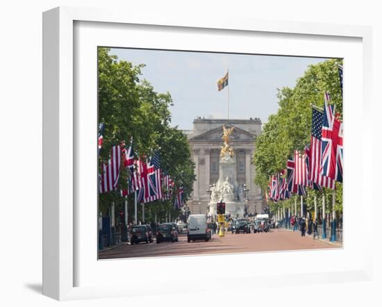 Flags Lining Mall to Buckingham Palace for President Obama's State Visit in 2011, London, England-Walter Rawlings-Framed Photographic Print