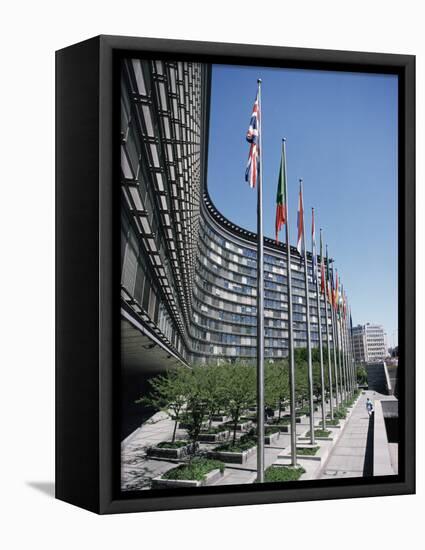 Flags of Eu Member Countries, Brussels, Belgium-Julian Pottage-Framed Premier Image Canvas