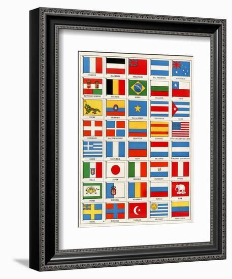 Flags of Forty Countries About 1890-null-Framed Giclee Print