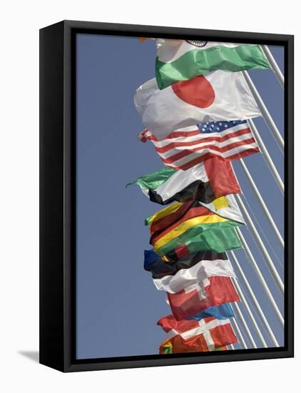 Flags of the Nations, Athens, Greece-Paul Sutton-Framed Premier Image Canvas