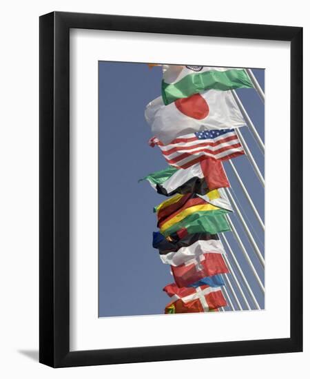 Flags of the Nations, Athens, Greece-Paul Sutton-Framed Photographic Print