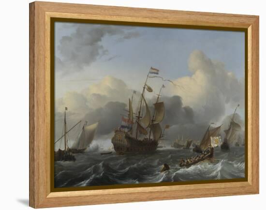 Flagship Eendracht and a Fleet of Dutch Men-Of-War, C. 1670-Ludolf Bakhuizen-Framed Premier Image Canvas