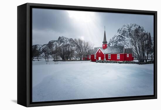Flakstad Church-Philippe Sainte-Laudy-Framed Premier Image Canvas