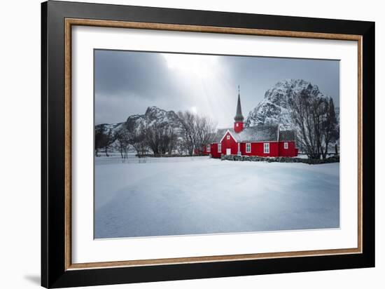 Flakstad Church-Philippe Sainte-Laudy-Framed Photographic Print