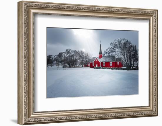 Flakstad Church-Philippe Sainte-Laudy-Framed Photographic Print