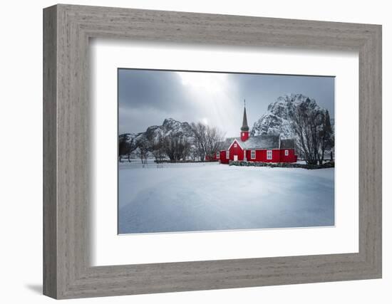 Flakstad Church-Philippe Sainte-Laudy-Framed Photographic Print