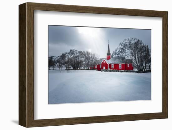 Flakstad Church-Philippe Sainte-Laudy-Framed Photographic Print
