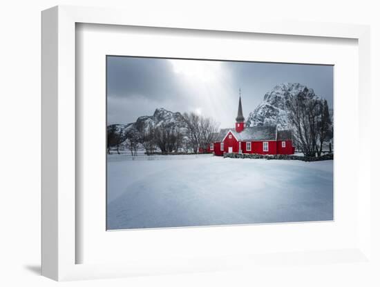 Flakstad Church-Philippe Sainte-Laudy-Framed Photographic Print