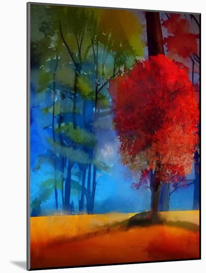 Flamboyant Red Tree-Ruth Day-Mounted Giclee Print
