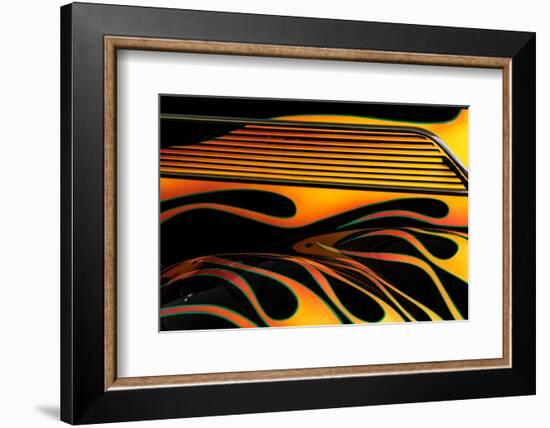 Flame detail of classic street rod, Street Rod Nationals, Louisville, Kentucky-Adam Jones-Framed Photographic Print