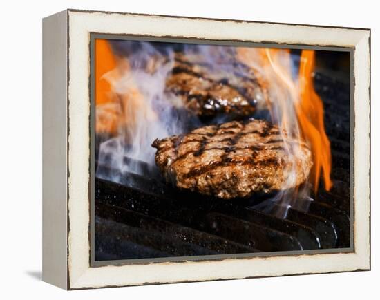 Flame Grilled Burgers on the Grill-Dean Sanderson-Framed Premier Image Canvas