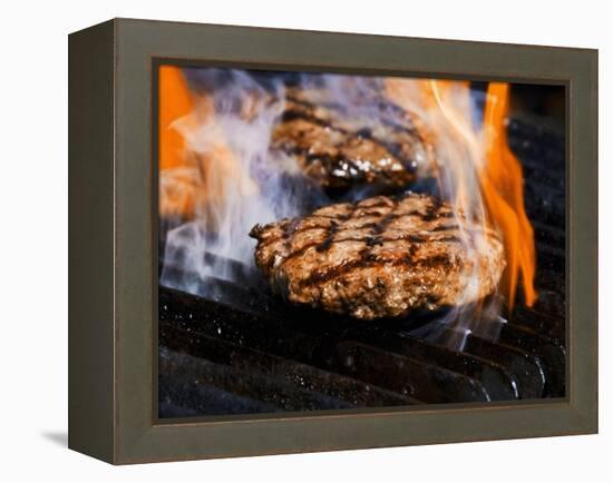 Flame Grilled Burgers on the Grill-Dean Sanderson-Framed Premier Image Canvas