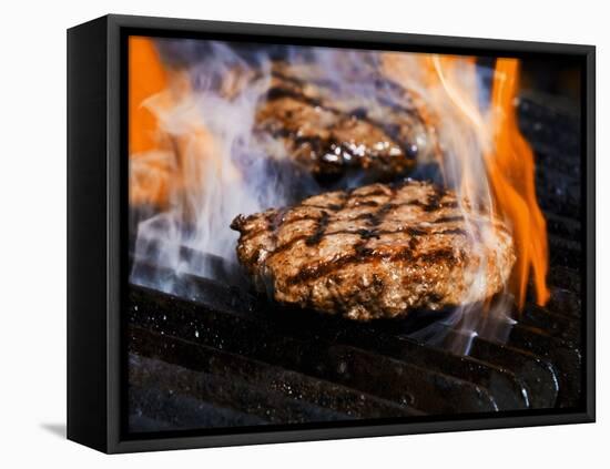 Flame Grilled Burgers on the Grill-Dean Sanderson-Framed Premier Image Canvas