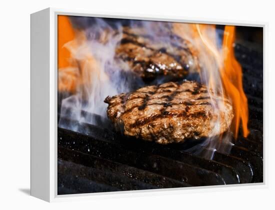 Flame Grilled Burgers on the Grill-Dean Sanderson-Framed Premier Image Canvas