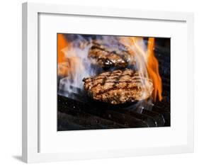Flame Grilled Burgers on the Grill-Dean Sanderson-Framed Photographic Print