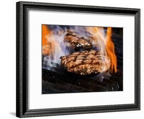 Flame Grilled Burgers on the Grill-Dean Sanderson-Framed Photographic Print