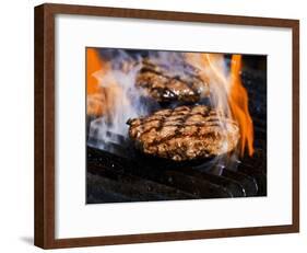 Flame Grilled Burgers on the Grill-Dean Sanderson-Framed Photographic Print