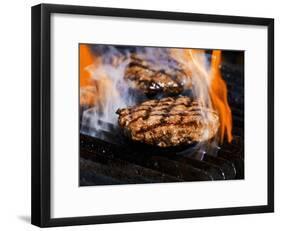 Flame Grilled Burgers on the Grill-Dean Sanderson-Framed Photographic Print