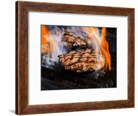 Flame Grilled Burgers on the Grill-Dean Sanderson-Framed Photographic Print
