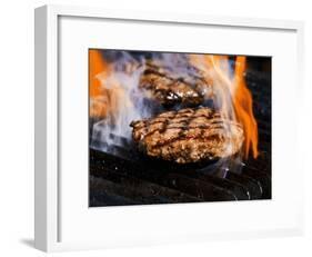 Flame Grilled Burgers on the Grill-Dean Sanderson-Framed Photographic Print