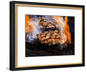 Flame Grilled Burgers on the Grill-Dean Sanderson-Framed Photographic Print