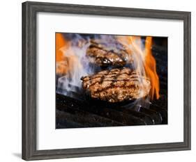 Flame Grilled Burgers on the Grill-Dean Sanderson-Framed Photographic Print