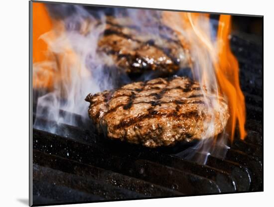 Flame Grilled Burgers on the Grill-Dean Sanderson-Mounted Photographic Print