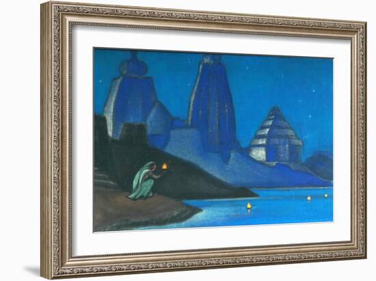 Flame of Happiness (Lights on the Gange), 1947-Nicholas Roerich-Framed Giclee Print