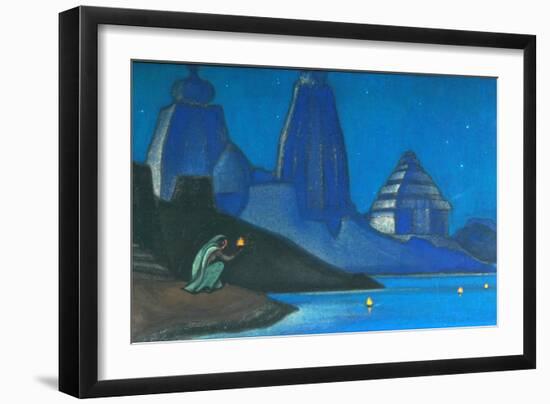 Flame of Happiness (Lights on the Gange), 1947-Nicholas Roerich-Framed Giclee Print