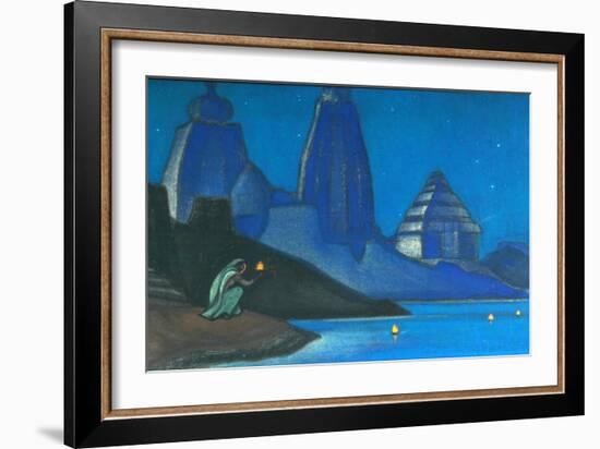 Flame of Happiness (Lights on the Gange), 1947-Nicholas Roerich-Framed Giclee Print