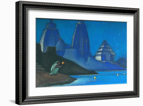 Flame of Happiness (Lights on the Gange), 1947-Nicholas Roerich-Framed Giclee Print