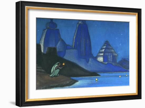 Flame of Happiness (Lights on the Gange), 1947-Nicholas Roerich-Framed Giclee Print