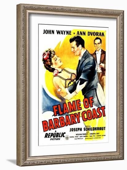 Flame of The Barbary Coast, Ann Dvorak, John Wayne, Joseph Schildkraut, 1945-null-Framed Art Print