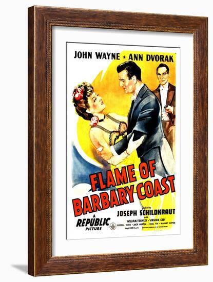 Flame of The Barbary Coast, Ann Dvorak, John Wayne, Joseph Schildkraut, 1945-null-Framed Art Print