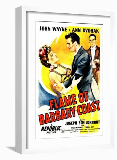 Flame of The Barbary Coast, Ann Dvorak, John Wayne, Joseph Schildkraut, 1945-null-Framed Art Print