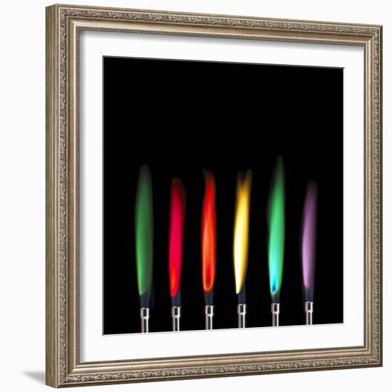 Flame Test Sequence-Science Photo Library-Framed Premium Photographic Print