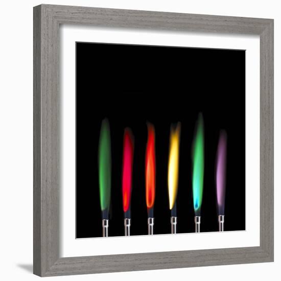 Flame Test Sequence-Science Photo Library-Framed Premium Photographic Print