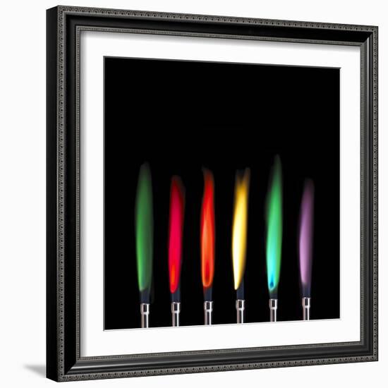 Flame Test Sequence-Science Photo Library-Framed Premium Photographic Print