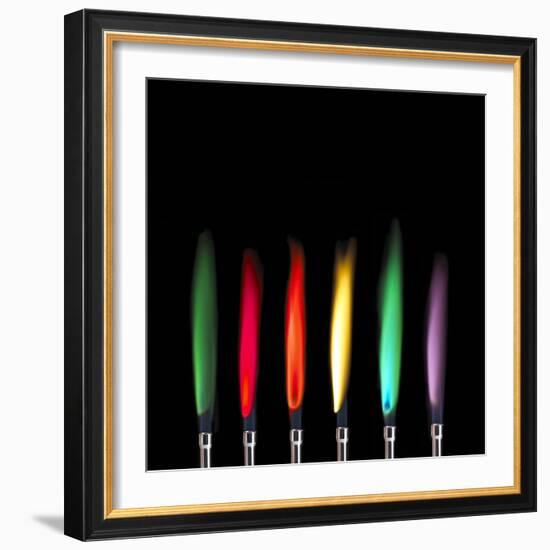 Flame Test Sequence-Science Photo Library-Framed Premium Photographic Print