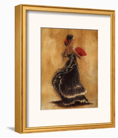 Flamenco Dancer II-Caroline Gold-Framed Art Print