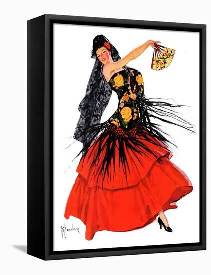 "Flamenco Dancer in Red,"March 14, 1936-R.J. Cavaliere-Framed Premier Image Canvas
