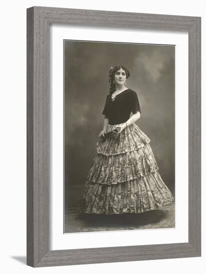 Flamenco Dancer with Fan-null-Framed Art Print