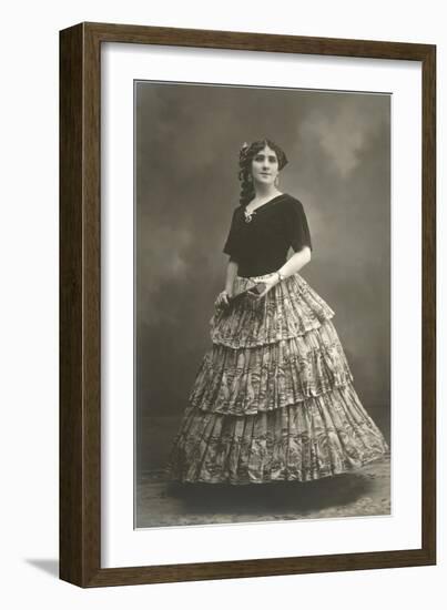 Flamenco Dancer with Fan-null-Framed Art Print