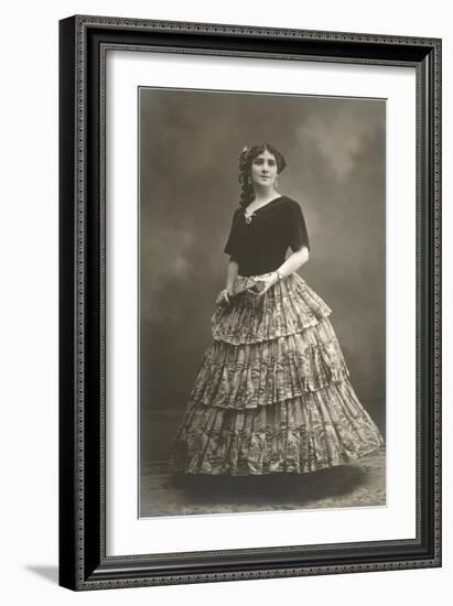 Flamenco Dancer with Fan-null-Framed Art Print