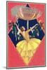 Flamenco Dancer with Giant Champagne Glass-null-Mounted Art Print